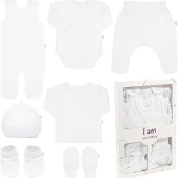 Kojenecká souprava 7-dílná kojenecká soupravička do porodnice New Baby I AM bílá 62 (3-6m)