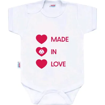 Kojenecký body Body s potiskem New Baby MADE IN LOVE 80 (9-12m)