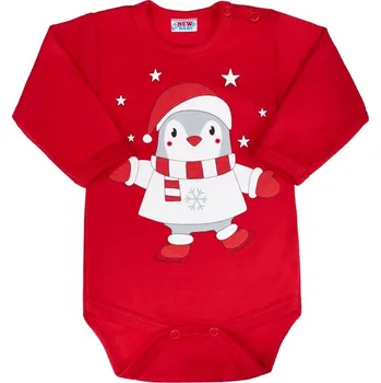 Kojenecký body Kojenecké body s dlouhým rukávem New Baby Winter Penguin 80 (9-12m)