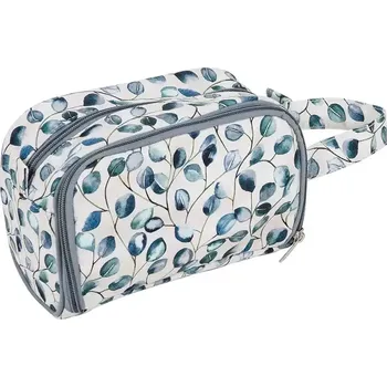 Organizér galanterie Taška na háčkování - Modré lístky (Crochet bag with pocket Botanical)