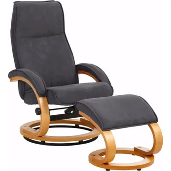 Křeslo Set šedého polohovacího křesla a podnožky s potahem z textilie Støraa Rika ID_882722