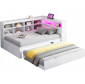 Postel Jednolůžková dřevěná postel Arhatreya 90x200 cm bílá