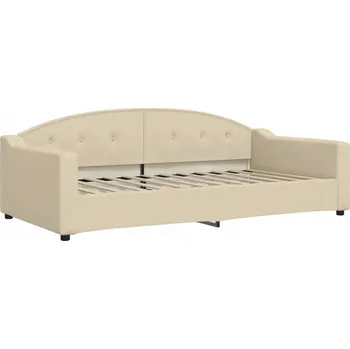 Pohovka Krémová pohovka s funkcí spaní 223x110x75 cm, látka, kov, dřevo