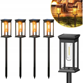 Venkovní osvětlení Solární LED zahradní lampy sloupek zapichovací černá do zahrady hrot teplá bílá