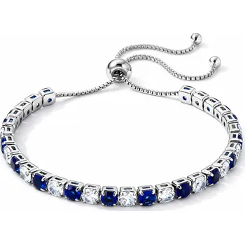 Náramek Sisi Jewelry Tennis náramek s modrými a čirými zirkony Cianoti NR2325-KSB00001(36) Modrá 26 cm