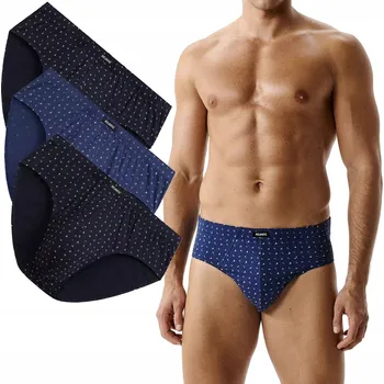 Slipy Pánské slipy Atlantic 3MP-215 Wl26 Gra/niec/gra XXL (44) tmavě modré