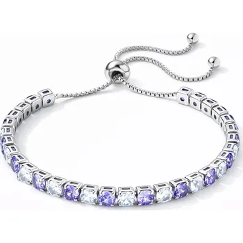 Náramek Sisi Jewelry Tennis náramek s fialovými a čirými zirkony Cianoti NR2326-KSB00001(34) Fialová 26 cm