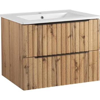 Koupelnový nábytek BPS-koupelny Koupelnová skříňka s keramickým umyvadlem Amata OW 60, dub wotan