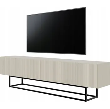 Televizní stolek TV stolek Veldio 175 cm šedobéžový s černými nohami - Selsey Design