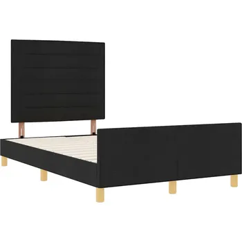 Postel Rám postele s čelo Černá 120 x 200 cm textil