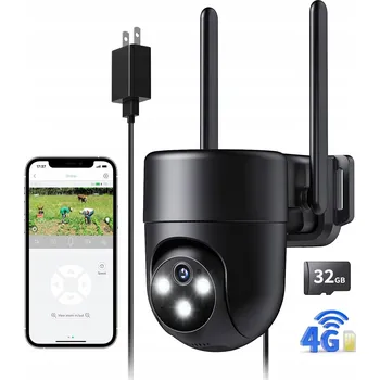 IP kamera NUASI Venkovní 4G LTE Kamera 2K PTZ 360° SIM AI Audio IP66 32GB