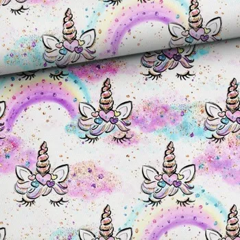 Úplet Jednorožci, řasy (E) (Hebké bavlněné úplety s elastanem )