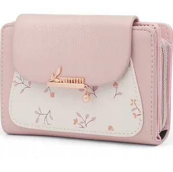 Peněženka REETEE Dámská Malá Kožená Peněženka s 10 Přihrádkami Růžová