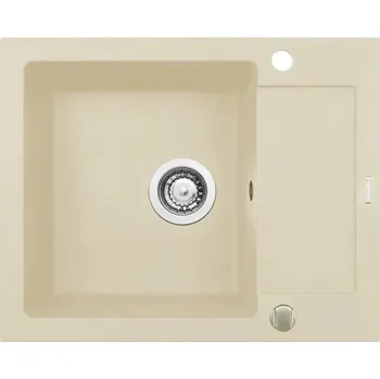 Kuchyňský dřez Granitový kuchyňský dřez Pyramis MIDO (62x50) 1B 1D včetně lankového ovládání VANILLA (070088201)