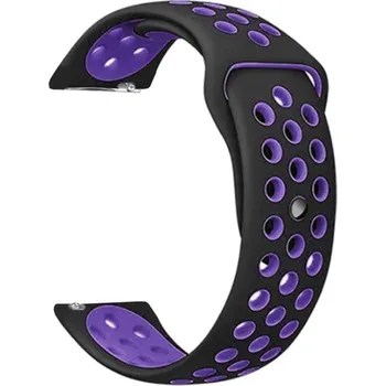 Ostatní příslušenství k chytrým hodinkám Madvell Sportovní silikonový řemínek černá tmavě fialovou 22mm