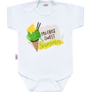 Kojenecký body Body s potiskem New Baby MY FIRST SWEET Summer zelené 56 (0-3m)