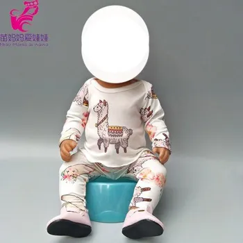 Doplněk pro panenku pyžamo/domácí oblek pro American girl a Baby Born 43-45 cm Druhy: bílý s velbloudem