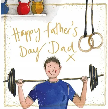 Obraz OZDOBNÁ PŘÁNÍČKA Přání K SVÁTKU Den otců Posilovna Super