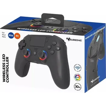 Gamepad Subsonic Wireless Controller with RGB LED - černá (PC/PS4)
