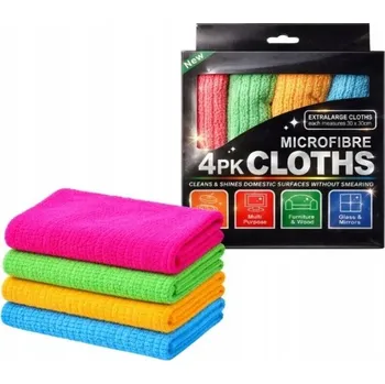 Utěrka UTĚRKA Z MIKROVLÁKNA SADA UTĚREK MIKROVLÁKNO 4 KS 30 x 30 cm BAREVNÉ