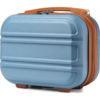 Kosmetický kufr KONO Toaletní pouzdro s horizontálním designem - ABS - modro hnědá -9L K1871-1L