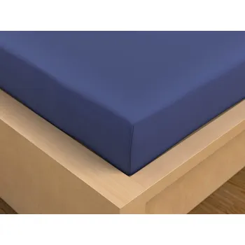 Prostěradlo Luxusní saténové prostěradlo 180x200 tmavě modré