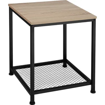 Zahradní stůl TecTake GmbH 404207 odkládací stolek derby 45,5x45,5x55,5cm - industrial světlé dřevo, dub sonoma