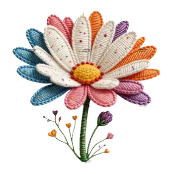 Nášivka Nažehlovací obrázek -háčkovaná květina (7,8 x 8,0 cm)