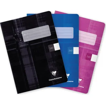 Sešit CLAIREFONTAINE Metric A5 "540" čistý, 40 listů - sada 3 ks (černý, modrý, růžový)