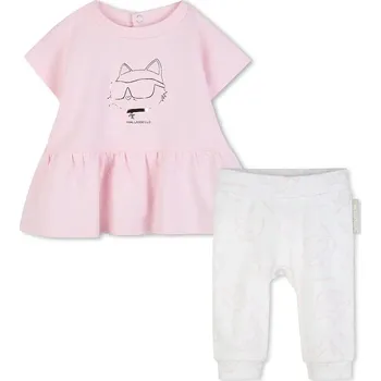 Dětská bavlněná souprava Karl Lagerfeld Z31044.60.81 růžová 03X, vel. 60