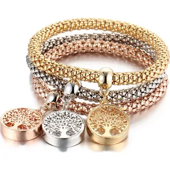 Náramek Silver Star Moonlit Mirage dámské náramky Strom života, zlaté 3 kus