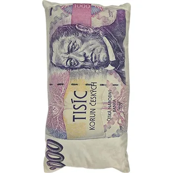 Polštář 4sleep Dekorační polštář bankovka 1000 kč 28 × 53 cm