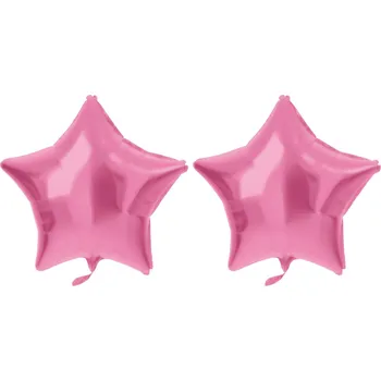 FOLAT Balón foliový - hvězda, metalická růžová , 48 cm, 2 ks