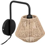 Atmosphera, Nástěnná lampa s pleteným stínidlem Jily, kov, průměr 18 cm