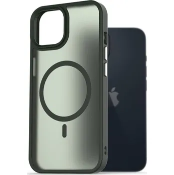 Pouzdro na mobilní telefon AlzaGuard Matte Case Compatible with Magsafe pro iPhone 13 tmavě zelený