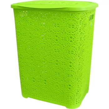 Koš na prádlo Mega Plast, Koš na prádlo MONAKO, 57 × 45 × 38 cm, světle zelený