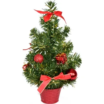 Vánoční stromek DOMMIO Stromeček zdobený červenými dekoracemi 30 cm