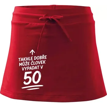Dámská sukně Takhle dobře může vypadat člověk v 50 - Sportovní sukně - two in one - L ( Červená )