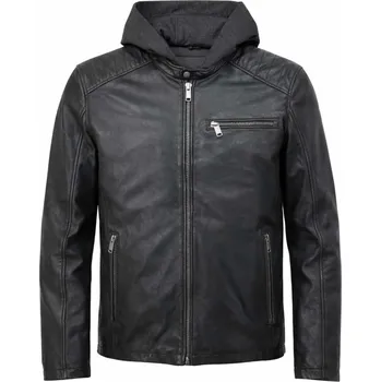 Pánská casual bunda Mustang Kožená bunda Černá 4XL