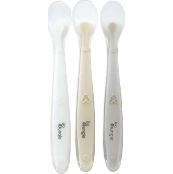 Dětské zboží Bo Jungle Měkké jídelní lžičky Soft 3 ks White/Dune/Terracotta