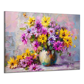 Obraz Obraz na plátně Pestrá kytice ve váze , jednodílný 4482AX