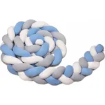 T-TOMI Pletený mantinel 180 cm, white + grey + blue