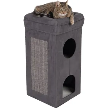 Skládací škrabací věž Soft’n Scratchy - tmavá šedá / bílá