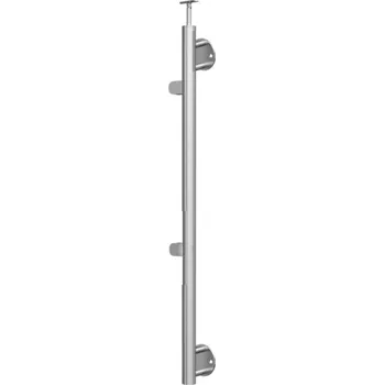 Zábradlí Hahn Steel Levý sloupek O42,4 mm, broušený K320, AISI 304 - model NICEA Těsnění pro sklo: 10,76mm