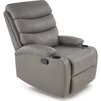Křeslo Relaxační polohovací TV křeslo PAROS— ekokůže, šedá