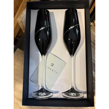 Sklenice Black flétny - luxusní sklenice 2ks Swarovski®