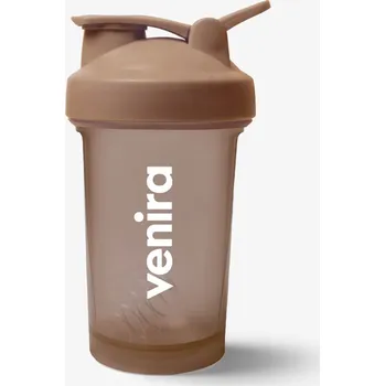 Fitness VENIRA shaker PRO s poutkem, tmavě hnědý - 400 ml