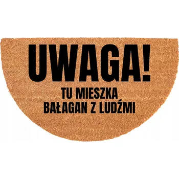 Rohožka PŮLKRUHOVÁ KOKOSOVÁ ROHOŽKA VSTUPNÍ ZÁBAVNÁ HUMOR S MOTIVEM NEPOŘÁDKU A LIDÍ