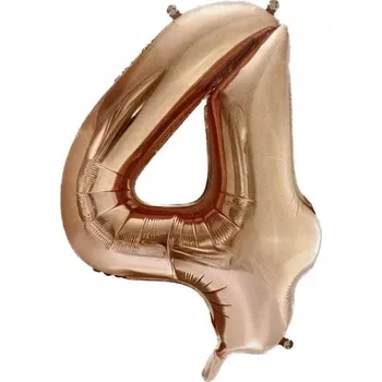 Balónek Helium Balón 86 cm Číslice 4, růžové zlato