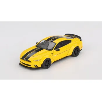 autíčko Ford Mustang GT LB-Works žlutá 1:64 - MiniGT Ford Mustang GT LB Works 1/64 - kovový model auta